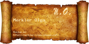 Merkler Olga névjegykártya